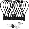 Lusofie 10 PCS Magnetic Cable Ties Reusable Silicone Magnetic Cord Ties Cable Organizer for Organizing, Bookmark Whiteboard Fridge Magnets