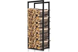 Ansobea 100x40x25cm Scaffale per legna da ardere Legnaia Scaffalatura per legna da ardere per interni ed esterni Supporto Scaffale in metallo Rack di Legna da Ardere per Camino Caminetto Stufa