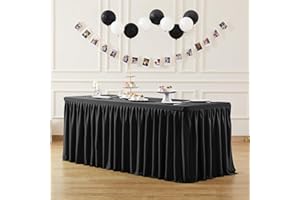SUPPROMO Black Fitted Tablecloths for 6 Foot Rectangle Tables, Open Back Spandex Table Covers Cloth for Trade Show, Craft Show, Display Table, Events, Party, Vendor Booth