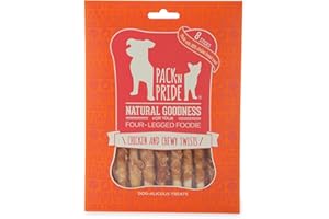 PACK'N PRIDE Dog Treats, 1 Pack*90g Rawhide Dog Chews for Small&Medium Dogs, Natural Chicken Twists Breast Meat, Low-fat