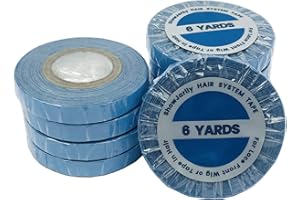 ShowJarlly ruban adhésif double Lace Bleu Lace Front Support Bande Ruban Adhensive pour Remplacement de Trame de Cheveux et Extension Adhesive Cheveux 0.8cm*6Yards