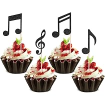 8-teiliges Musik-Kuchen-Deko-Set Mit Noten-Flagge – Für Geburtstagsfeiern Mit Musikthema
