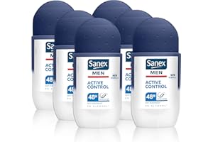 Sanex Men Active Control Lot de 6 déodorants anti-transpirants à bille Blanc 50 ml