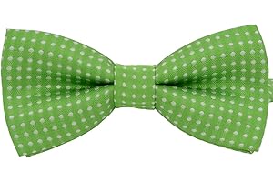 HEYPET St Patrick's Dog Collar Bow Tie for Small Cats and Dogs Adjustable Wedding Birthday D-D-T-1 Green with White Dots