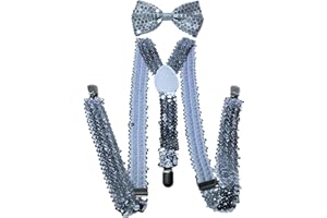 NiceYnn Bretelles avec Nœud Papillon Suspensions Larges Réglable Élastique Extra Fort 3 Clips en Forme Y