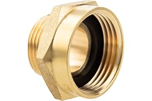 tecuro Messing Reduzierstück 3/4 x 1 Zoll Flachdichtend mit EPDM-Dichtung für Sanitärinstallation