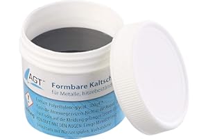 ‎AGT AGT Flüssigmetall: Kaltschweißmasse für Metalle, hitzebeständig bis 1.100 °C, 100 g (Kaltschweiß, Hitzebeständiger Metallkleber, Kaltmetall Aluminium)