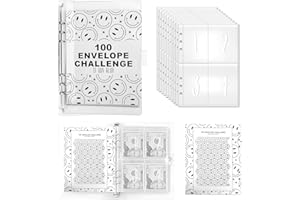 BUOSHUO Carpeta Presupuestaria,Libreta Presupuestaria A5 Sobre,5050 Euro Ahorro,Organizador Presupuestario 100 Bolsillos,Para Fondos de Reserva, Planificación o Emergencias