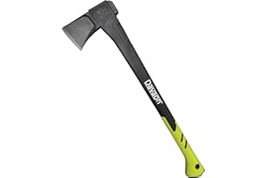 Davaon Pro 71cm Log Splitting Axe - Up To 30cm Logs - High Carbon Steel Blade - Balanced For Swing Power - 1.7kg Non Come Off Head - Strong Fibreglass Handle - Storage Case - Firewood Garden Camping