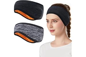 TAGVO Cinta Pelo Deporte Invierno, 2 Piezas Elástico Calentadores de Orejas, Invierno Cinta para Pelo para Hombres y Mujeres para Yoga, Ciclismo, Baloncesto, Fitness