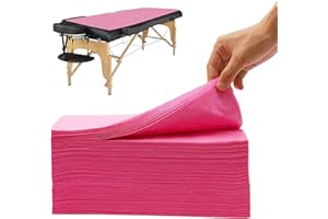 Disposable Massage Table Sheet,Xiaozhifu 100Pcs Non-Woven Disposable Sheets for Massage Table, Disposable Sheets for Salon, Spa Club,Hospital Beds,Tattoo Club,Massage Table,80 x 180 cm(Red)