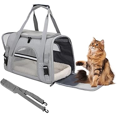 Trasportino Pieghevole Per Gatti - Borsa Portatile Con Cuscino E Spalline Regolabili - Foto 3
