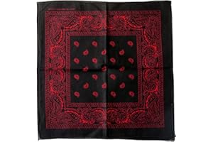 TOPT BANDANA Bandana Noir Rouge Homme Femme Paisley Biker motar Moto