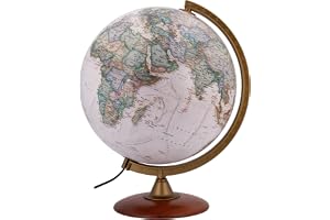 Tecnodidattica Jordglob NATIONAL GEOGRAPHIC Explorer Executive | Upplyst | Träbas, gradskala i akryl