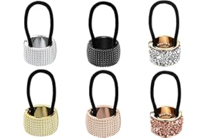 KHDULQ 6 Pcs Élastico Accesorios De Cuerda De Pelo Soporte De Cola De Caballo Para Mujeres Niñas Accesorio Para El Pelo Con Un Aro Y Una Goma Para Sujetar La Coleta,Para Niñas Y Mujeres Y Damas
