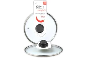 IPEA Glasdeckel für Pfanne oder Kochtopf – 16/18 / 20/22 / 24/26 / 28/30 cm – Transparenter Runder Universaldeckel mit Knauf für Pfannen und Töpfe – Deckel - Spülmaschinengeeignet