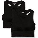 Amazon Essentials Reggiseno sportivo senza cuciture taglio lungo con supporto leggero (disponibile in taglie forti) Donna, Pa