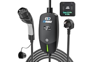 EVDANCE EV Charger Type 2 UK 3 Pin 20ft/6.1m [6/8/10/13A] Portable Electric Car Charger, Adjustable Current EV Charger with IP66, Type 2 Charging Cable for EV & PHEV