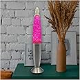 Divas World Linx Lava Lamp Night Light Different Colour Decorative Lighting Peaceful Motion 16in Tall Christmas Stocking Filler Gift (Glitter Pink Lava Lamp)