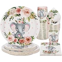 20 Stück Elefanten Babyparty Einladungen Mit Umschlägen – Elefantenförmig, Doppelseitig, Ca. 12x10 Cm