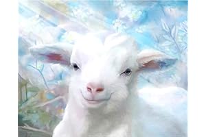 Malowanie Według Numerów dla Dorosłych, CAYUDEN 40x 50 Owce Akrylowe Farby Olejne Według Numerów dla Dorosłych Początkujący Zestaw Dzieci z 3 Pędzlami Zwierzę Malowanie Według Numerów Zestawy Płótnie