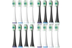 ‎QITIZU Qitizu Ersatzbürsten Kompatibel mit Philips Sonicare Elektrische Zahnbürste, Zahnbürstenkopf für Diamond Protective Expert Daily Clean, 8 Weiß 8 Schwarz