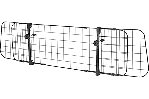 Kerbl Pet Autoschutzgitter, 96-145x30 cm, Kofferraumtrenngitter für den sicheren Transport von Hunden im Auto, Einfache Anbringung, Breite individuell einstellbar