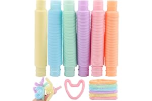 LOMIMOS 24 stycken poptuber, mini pop-rör sensoriska leksaker färgglada stretchrör fidget leksaker