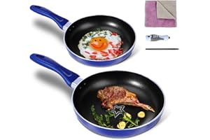 Myiosus Set di Padelle in Alluminio, 2 Pezzi, Padelle Antiaderenti Induzione Professionali, 20/26 cm Padelle Alluminio, Set di Pentole in Alluminio con Ergonomico Manico Rimovibile