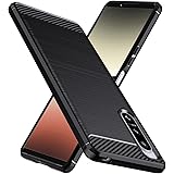 Natbok-fodral till Sony Xperia 5 IV, stötsäkert Sony Xperia 5 IV telefonfodral, [kolfiberstruktur] mjuk flexibel TPU slim rep