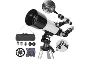IBVIVIC Télescope 70mm, Ouverture 400MM (16X-120X), Télescope Astronomique Réfracteur avec Trépied Réglable, Adaptateur Téléphone, d'astronomie pour Enfants Adultes Débutants