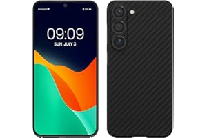 kalibri Carcasa Compatible con Samsung Galaxy S23 - Funda Protectora de aramida para móvil - Cover Negro Mate
