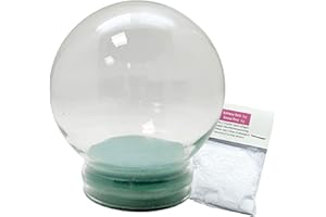 ‎SCHNEEKUGELHAUS Bastel-Schneekugel Ersatzglas m. 1 x Schnee | DIY Ersatzglas | Schneekugel reparieren | 120mm Durchmesser | 40007