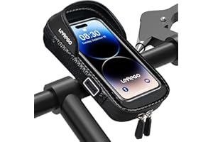 LEMEGO Waterproof Bicycle Phone Holder - Bicycle Handlebar Bag with Rotating Mobile Phone Holder for Smartphone Under 7 Inches