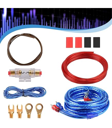 HAMA Powerkit 480 Per Amplificatore - Kit Cablaggio Alimentazione 10mm², RCA Schermati, Portafusibile, Per Impianti Hi-Fi Auto Fino A 480W