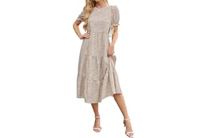 Zetieny Abiti da Donna Casual Abiti Lunghi Estivi e Primaverili Abito Donna Vestito Elegante Stampa Leopardo