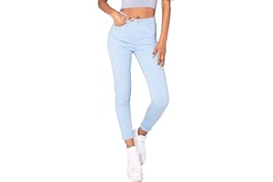 Nina Carter P056 - Pantalon en jean pour femme - Coupe skinny - Taille haute
