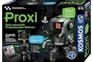 KOSMOS 620585 Proxi - Dein microbit Programmier-Roboter, mit 5 Sensoren, LED-Display, Bluetooth, Soundmodul, Programmieren und staunen, Experimentierkasten für Kinder ab 10-16 Jahre, Roboter-Spielzeug