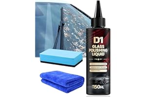 AUROLAGLOW D1 Auto Glass Scratch Remover Polish Fluid - Windshield Polish & Water Spot Remover for Oil Film & Coating Elimination, Ultimate Paint Restorer