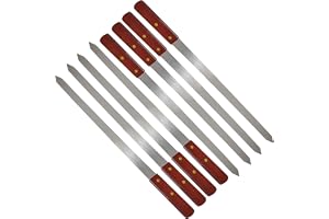 8 st platta kebabspett i rostfritt stål, 61 cm/24 tum turkiska spett, adana kebabspett, köttgaffel lång shish kebab grillpinne, grilltillbehör för grillredskap