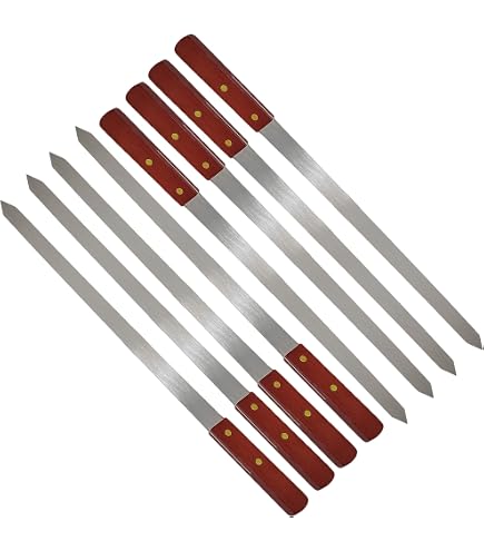 Adana Kebab - 6 spiedini per barbecue in acciaio inox, spessore 2 mm