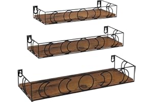 EYMPEU Moon Motif floating shelves, Set of 3 Kitchen Wall Shelves, Bedroom Wall Shelf