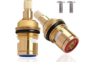 SCDZY 2 Stück Wasserhahn Ventiloberteil 1/2 Zoll, Universal Ventil Oberteil für Zweigriff Armaturen und Ventile Wasserhahn Kartusche Messing für Bad und Küche