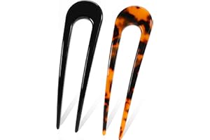 FSMILING Pack of 2 Large French Hair Pins for Bun and French Twist Styling - Women and Girls