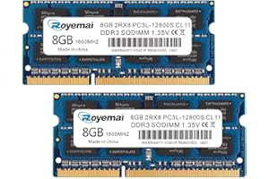D DUOMEIQI DDR3 1600 PC3-12800S 16GB Kit (2X8 GB) RAM 8GB 2Rx8 204-pin Dimm CL11 1,35V Lapktop Arbeitsspeicher Module Upgrade