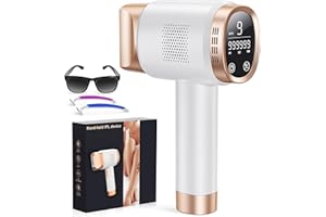 Épilateur Lumière Pulsée, IPL Épilateur Laser avec Fonction 3-en-1 HR/SC/RA et 9 Niveaux d'énergie et 999900 Flashes, Épilation laser avec Écran Tactile LCD pour Femme et Homme, Visage, Corps, Bikini