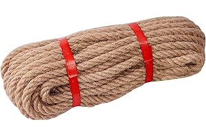 XINSHUNCAN Corda Di Iuta 8mm, 20 M Corda Di Canapa Spessa Naturale A 4 Fili Per Artigianato Corda, Fai Da Te Cat Scratcher, Giardinaggio, Impacchettamento E Decorazione Artigianale