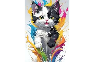 HEIBAGO Pintura de Diamantes para Adultos, 5D Bricolaje Animales Diamond Painting Kit, Ejercicio Completo Punto de Cruz Bordado Gato Dibujos Con Diamantes Para Hogar Decoració 30x40cm