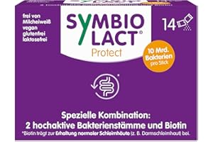 ‎SYMBIOPHARM SymbioLact protect - für Darm und Darmschleimhaut* - Nahrungsergänzungsmittel mit Milchsäurebakterien und Biotin - 10 Mrd. Bakterien pro Portion - 14 Sticks