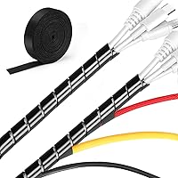 MOSOTECH Kabelmanagement System, 2x5.2m Spiral-Kabelschlauch in Schwarz + 1x3.1m Klett Kabelbinder zum Bündeln von…